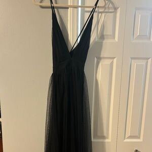 Floor Length tulle dress, thin Strips Size M